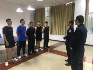 警训部领导检查指导院乒乓球队备赛工作